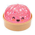 DOWMOO Transparent Pink Steamed Bun Shape Squeeze Toy with Steamer Box Stress Relief Toy for Adult Kids