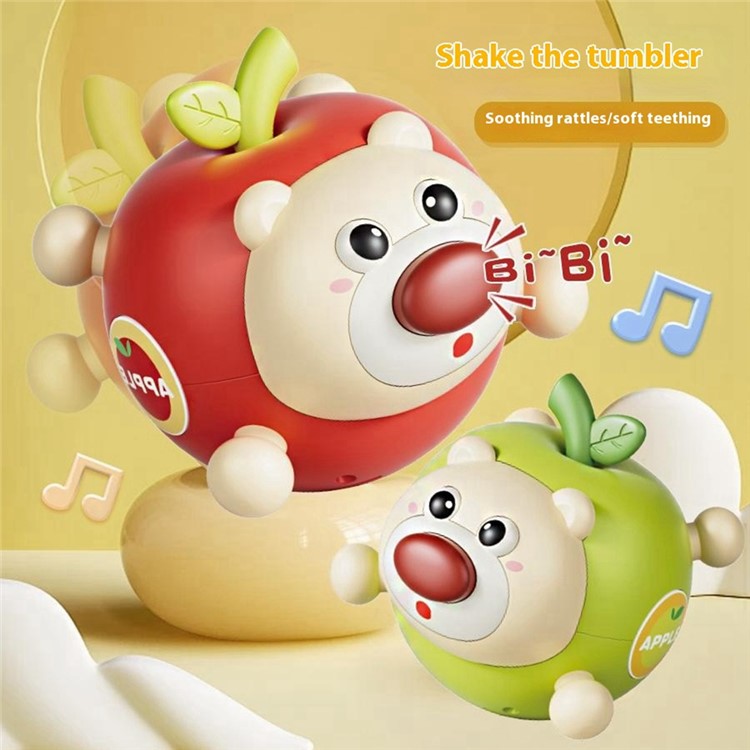 211AB Fruit Bear Tumbler Leksak med ljud för 1-3 år Baby Toy Tanding Rattle Early Education Toy