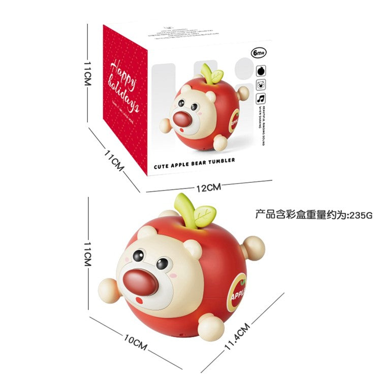 211AB Fruit Bear Tumbler Leksak med ljud för 1-3 år Baby Toy Tanding Rattle Early Education Toy