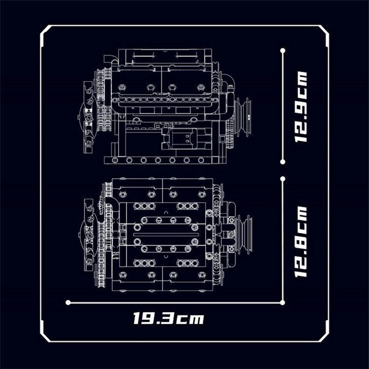 10088 V8 Engine Model Kit with Electric Power DIY Assembly Educational Toy for Kids  /  Car Enthusiasts