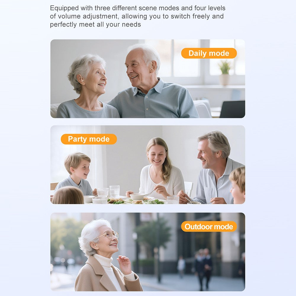 GM-362 RIC Invisible Hearing Aid Rechargeable Behind-the-Ear 16-Channel Digital Voice Sound Amplifier with Charging Case for Elderly