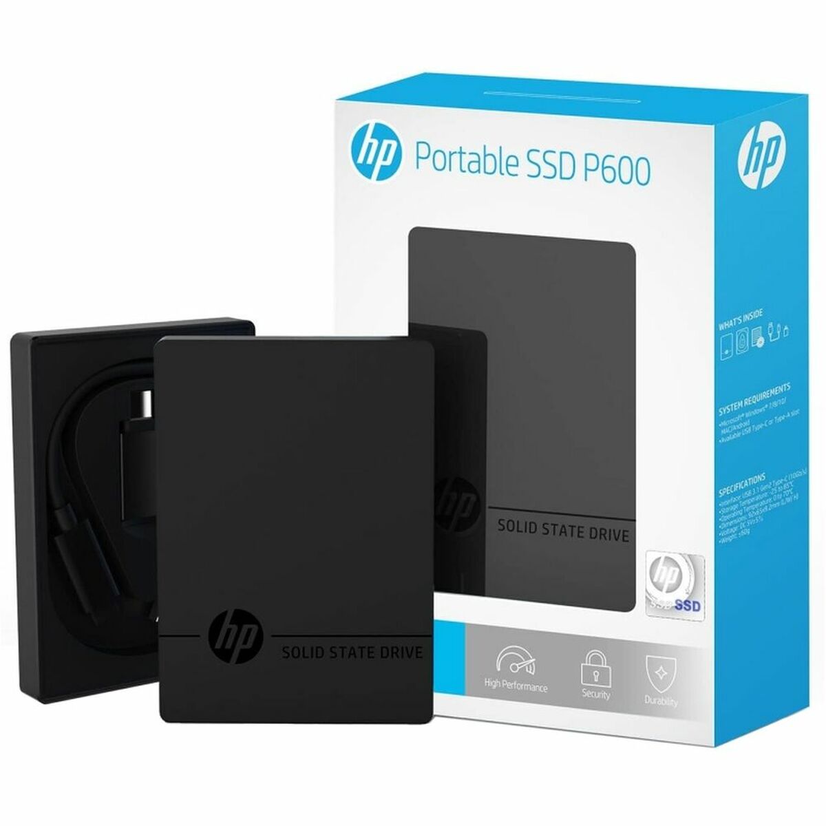 Extern hårddisk HP P600 SSD 128 GB SSD 500 GB SSD