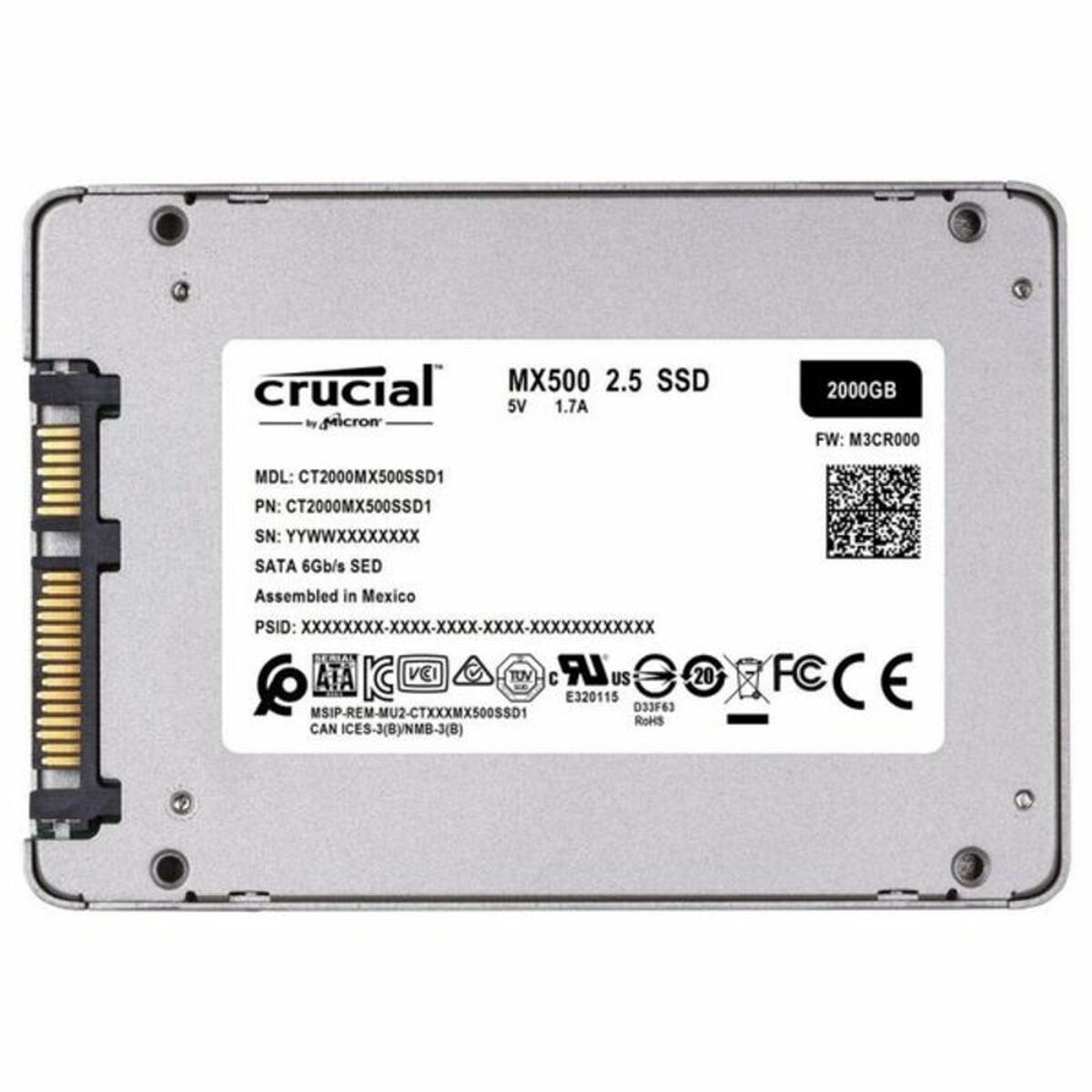 Hårddisk Crucial MX500 2TB SSD