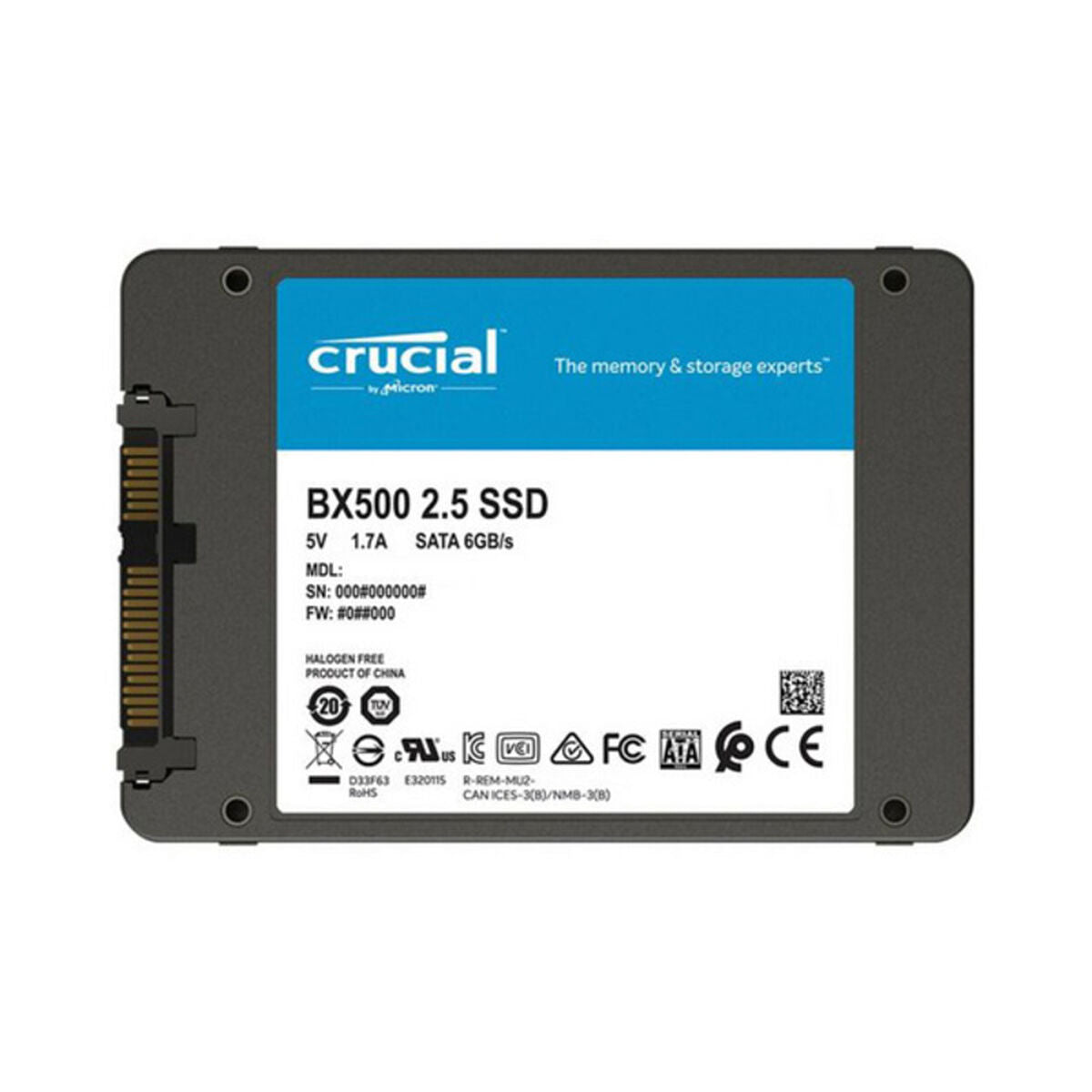 Hårddisk Crucial CT240BX500SSD1 240 GB SSD 240 GB PCI Express 3.0