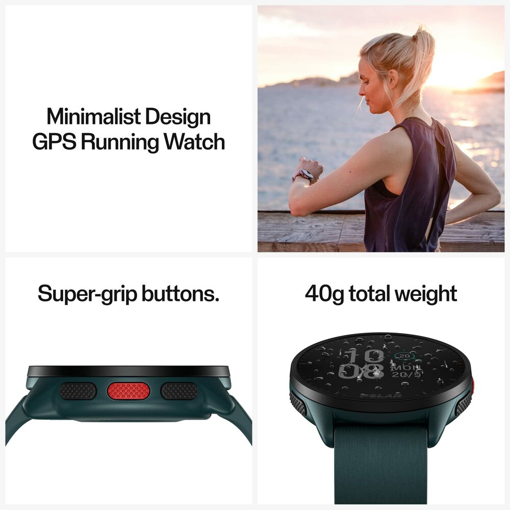 Smartklocka med stegräknare för löpning Polar Pacer 45 mm Grön