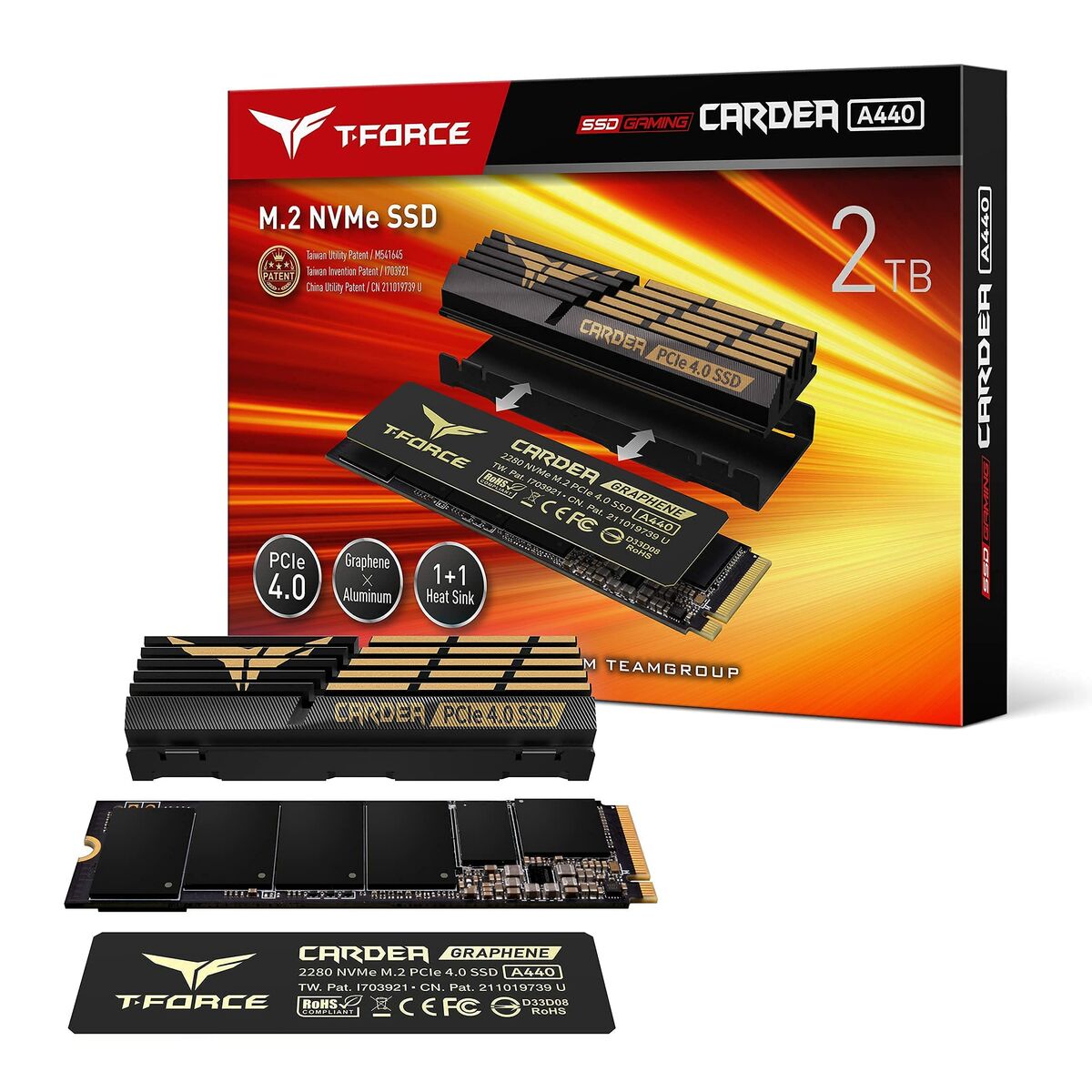 Hårddisk Team Group CARDEA A440 M.2 PCIe 2 TB SSD