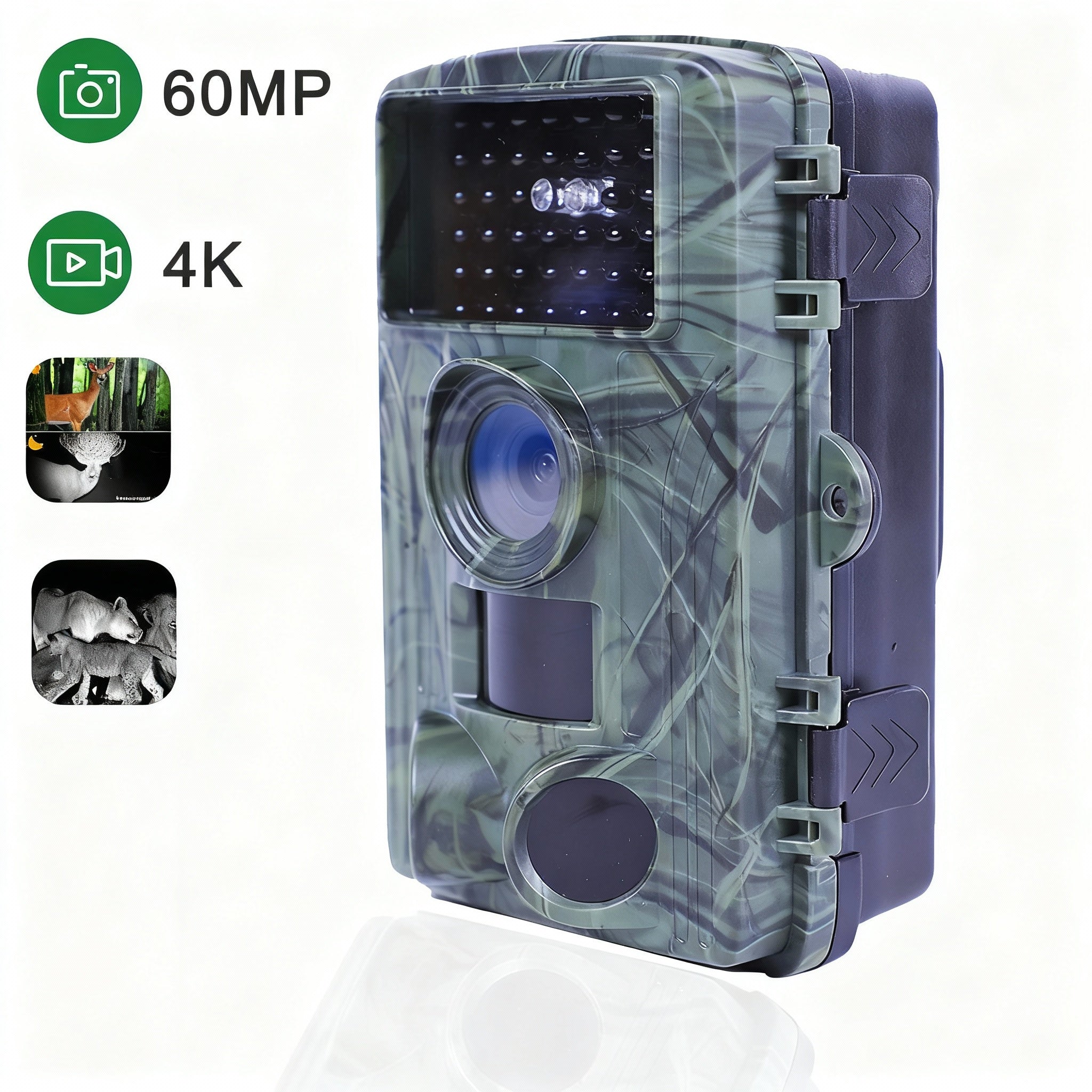 PR300 WIFI Wildlife Trail Camera 60MP 4K Video Night Vision Infrared IP66 Waterproof Animal Tracking Camera