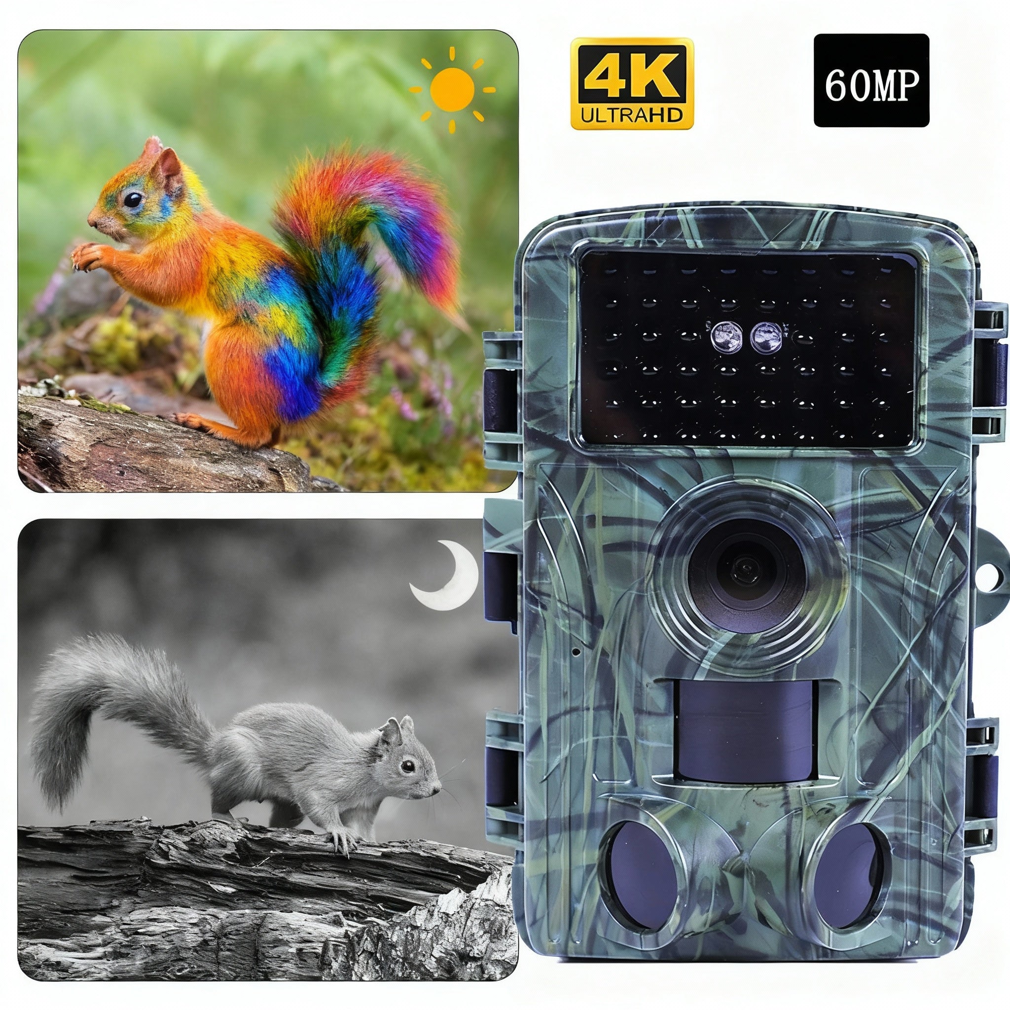 PR300 WIFI Wildlife Trail Camera 60MP 4K Video Night Vision Infrared IP66 Waterproof Animal Tracking Camera