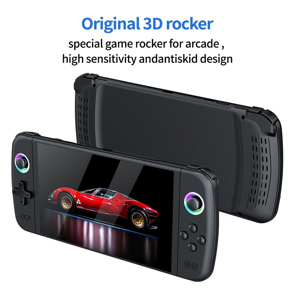 M27 7 Inch IPS Screen Handheld Game Console HD Output 20000+ Classic Games RGB Lighting Gamepad, with 64GB TF Card