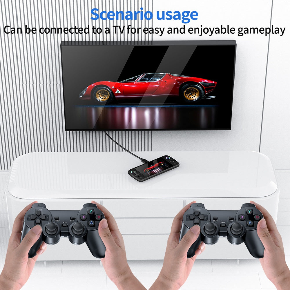 M27 7 Inch IPS Screen Handheld Game Console HD Output 20000+ Classic Games RGB Lighting Gamepad, with 64GB TF Card