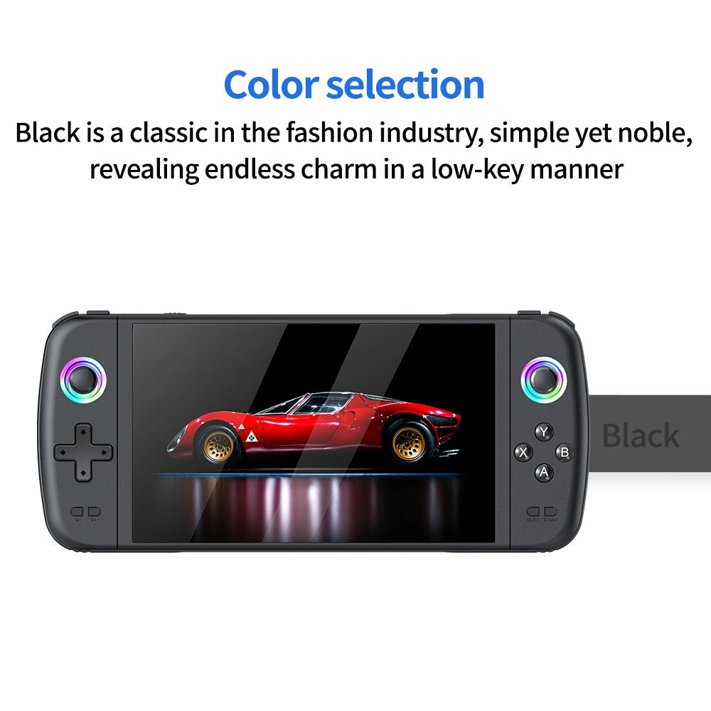 M27 7 Inch IPS Screen Handheld Game Console HD Output 20000+ Classic Games RGB Lighting Gamepad, with 64GB TF Card