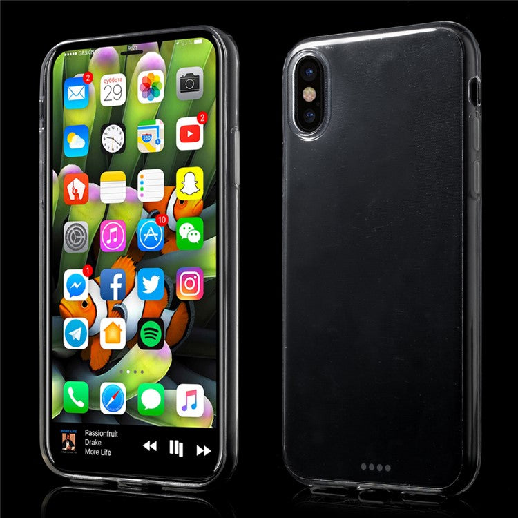 Full Protection Ultra Thin See-through TPU Phone Cover for iPhone XS / X/10 5.8 inc