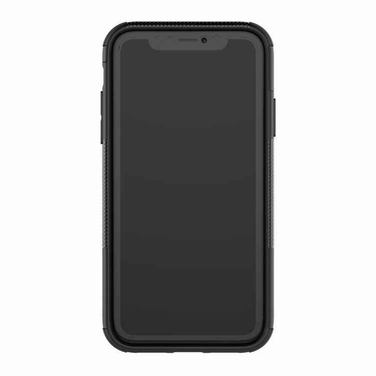 Tire Pattern Kickstand PC + TPU Combo Back Case for iPhone XR 6.1 inch- Black