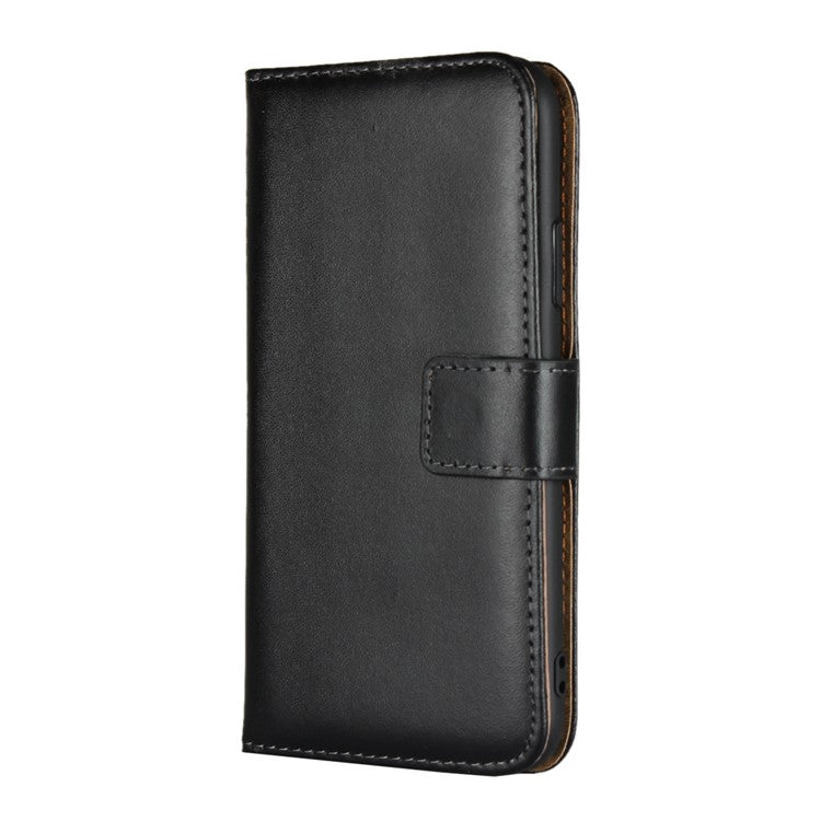 For iPhone XS 5.8 inch Genuine Split Leather Stand Wallet Flip Case