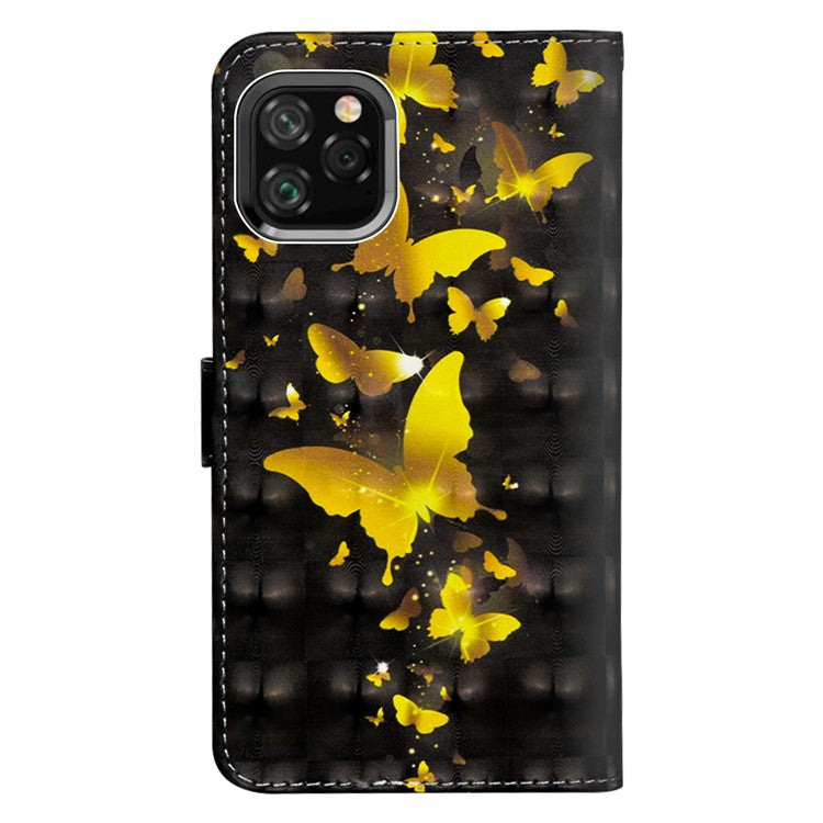 Light Spot Dekor Mönstertryck PU-läder plånboksställ med rem för Apple iPhone (2019) 5.8-inc