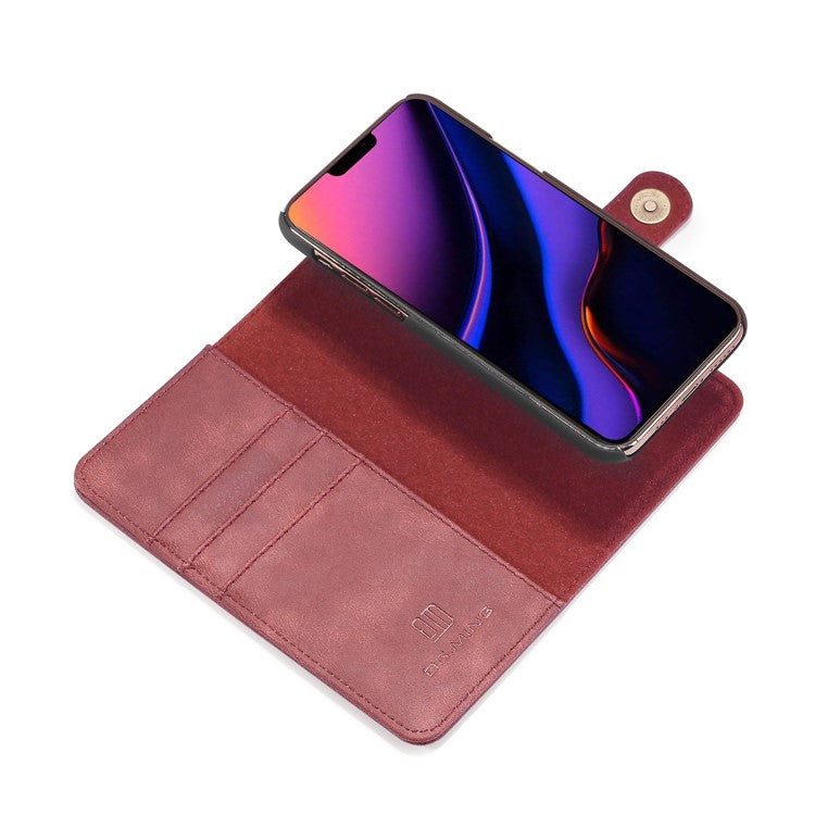 För iPhone 11 Pro Max 6,5 tum (2019) DG.MING Läder med stativöverdrag
