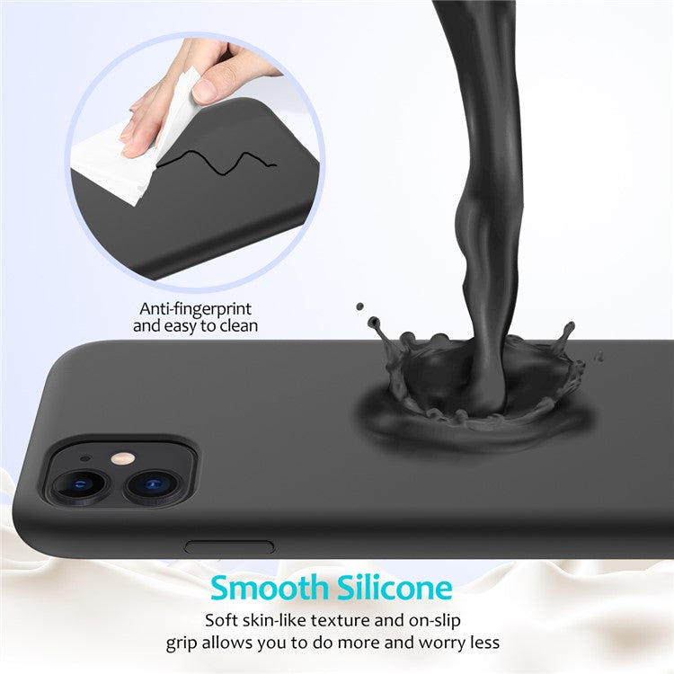 Anti-scratch Soft Liquid Silicone Phone Shell Mobile Phone Bag Case for iPhone 11 6.1 inch (2019