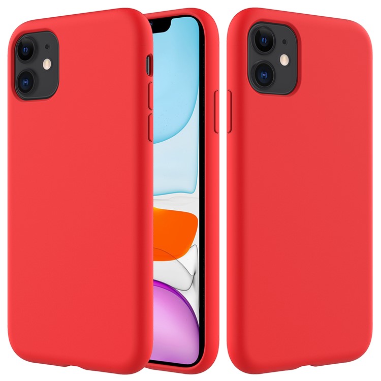 Anti-scratch Soft Liquid Silicone Phone Shell Mobile Phone Bag Case for iPhone 11 6.1 inch (2019