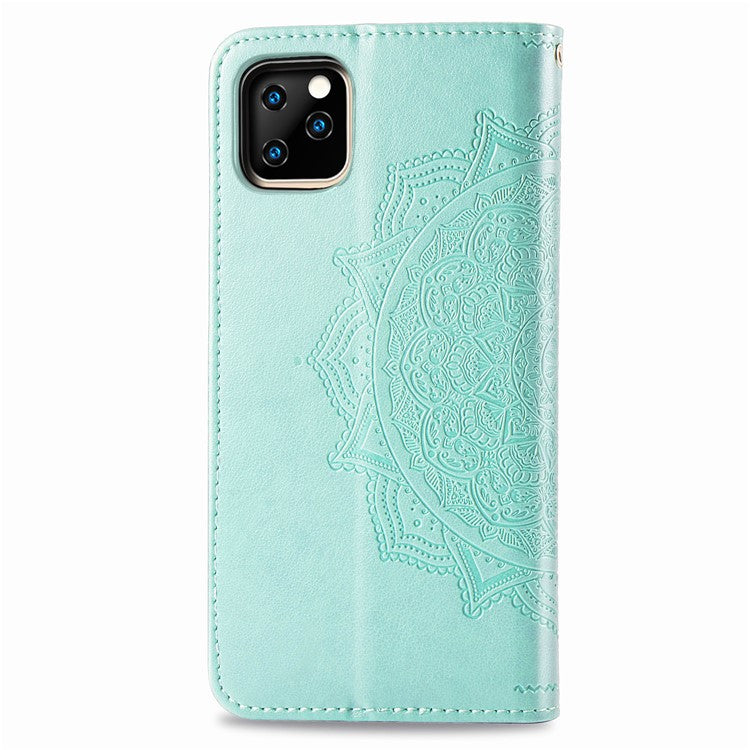 Embossed Mandala Flower Leather Wallet Stand Case for iPhone 11 6.1 inch (2019