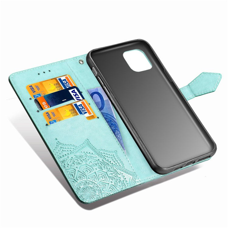 Embossed Mandala Flower Leather Wallet Stand Case for iPhone 11 6.1 inch (2019