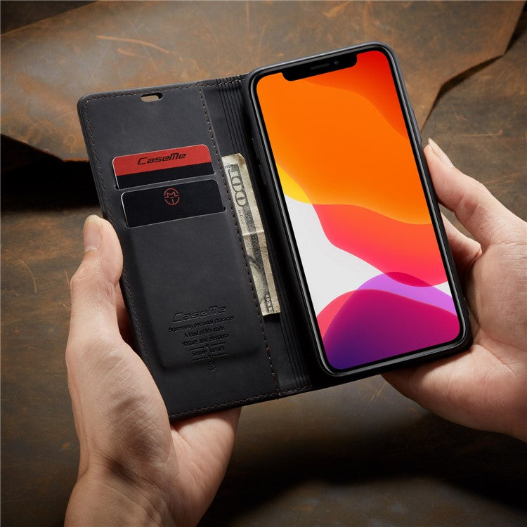 CASEME 013-serien Autoabsorberat plånboksfodral i läder för iPhone 11 Pro 5,8-tum (2019)