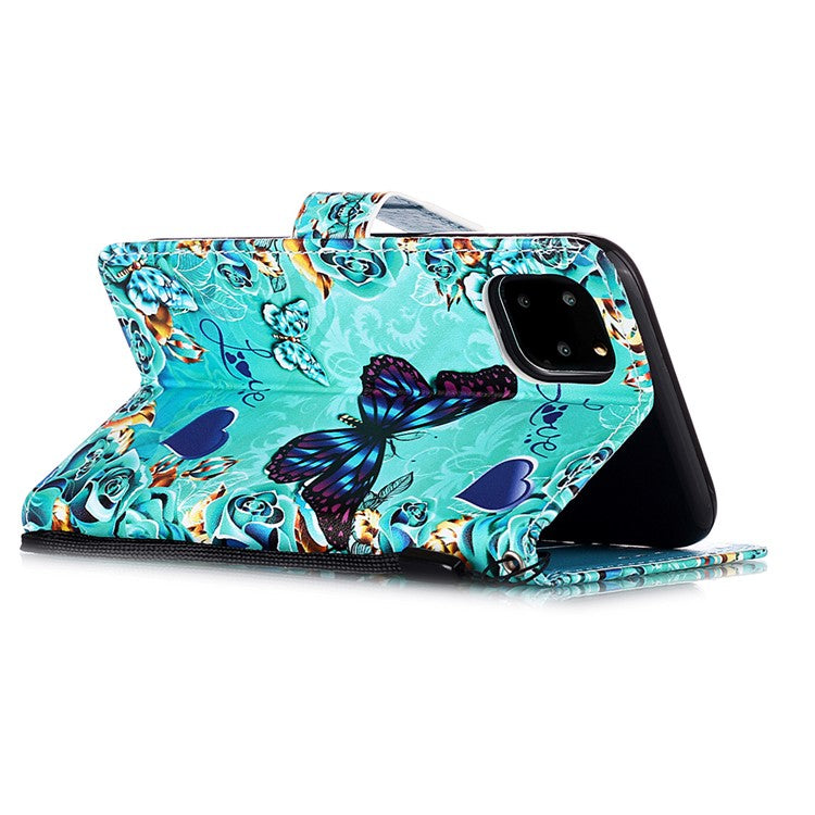 Mönsterutskrift PU Läder Flip Stand Fodral för iPhone 11 Pro Max 6,5 tum