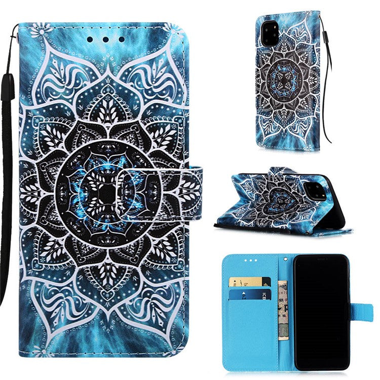 Mönsterutskrift PU Läder Flip Stand Fodral för iPhone 11 Pro Max 6,5 tum