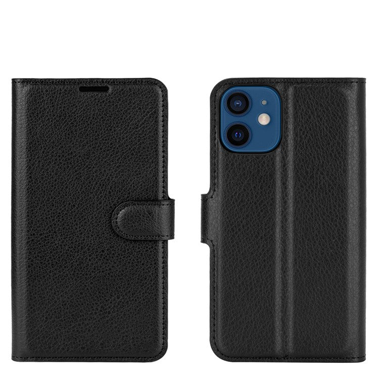 Litchi Texture Wallet Stand Leather Phone Cover for iPhone 12 mini Mobile Phone Accessorie