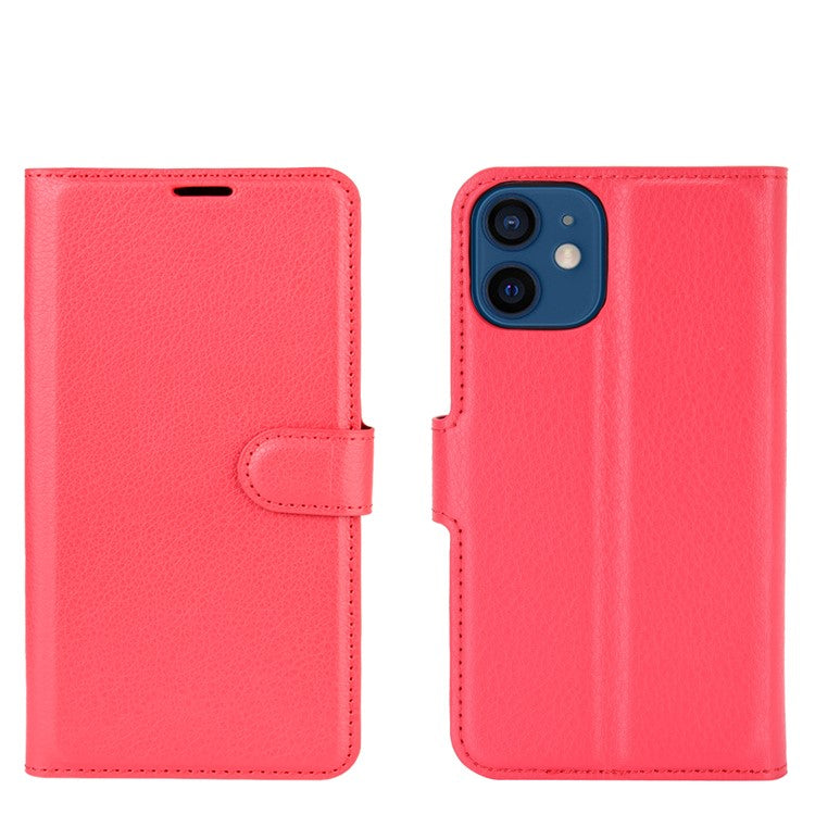 Litchi Texture Wallet Stand Leather Phone Cover for iPhone 12 mini Mobile Phone Accessorie