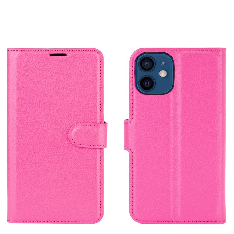Litchi Texture Wallet Stand Leather Phone Cover for iPhone 12 mini Mobile Phone Accessorie