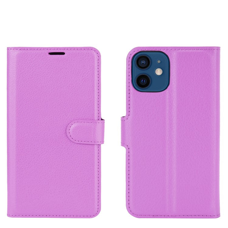 Litchi Texture Wallet Stand Leather Phone Cover for iPhone 12 mini Mobile Phone Accessorie