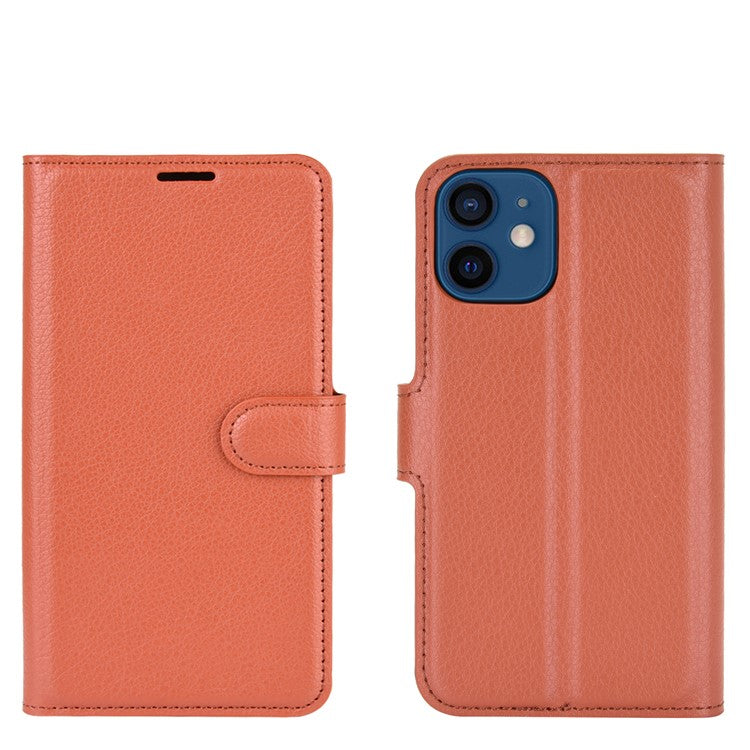 Litchi Texture Wallet Stand Leather Phone Cover for iPhone 12 mini Mobile Phone Accessorie