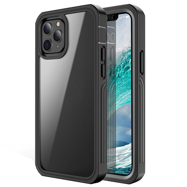 For iPhone 12 Pro Max 6.7 inch Full-body Protection Hard PC Phone Case Cover with PET Screen Protector