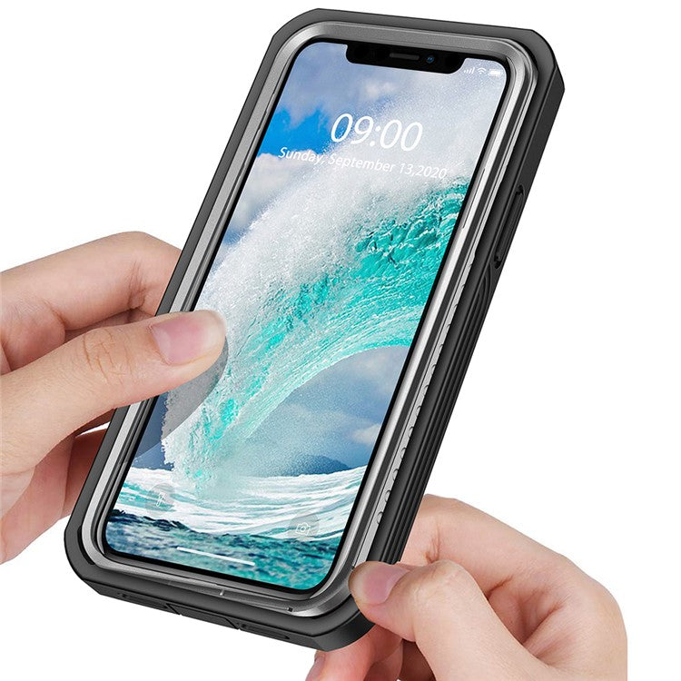 For iPhone 12 Pro Max 6.7 inch Full-body Protection Hard PC Phone Case Cover with PET Screen Protector