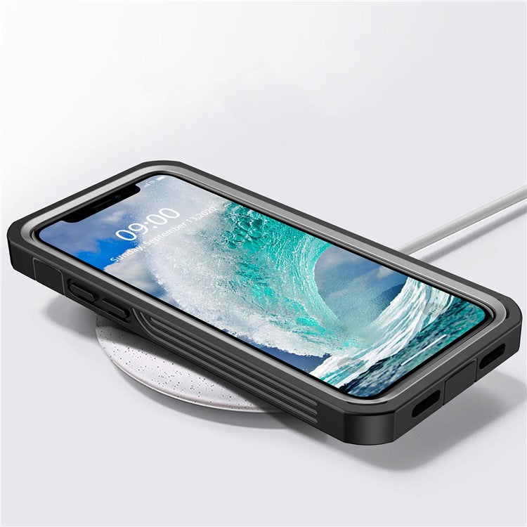 For iPhone 12 Pro Max 6.7 inch Full-body Protection Hard PC Phone Case Cover with PET Screen Protector