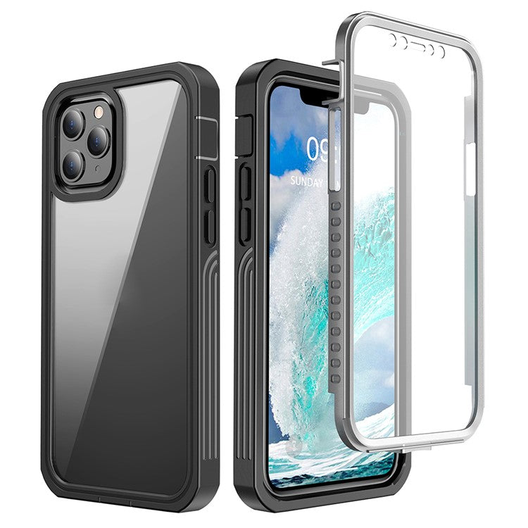 For iPhone 12 Pro Max 6.7 inch Full-body Protection Hard PC Phone Case Cover with PET Screen Protector