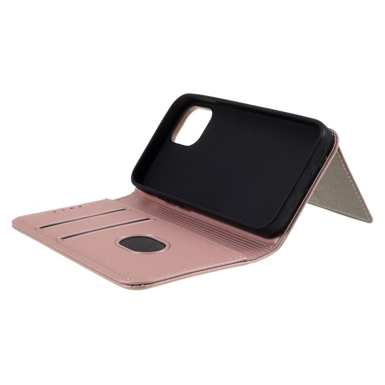 Liquid Silicone Touch with Leather Wallet Stand Case for iPhone 12 min