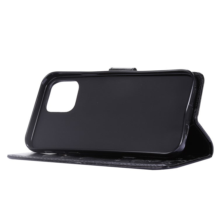 Imprint Butterfly Flower Leather Cover with Wallet for iPhone 12 Pro/1