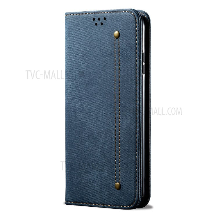 Jeans Cloth Texture Wallet Leather Mobile Phone Protective Cover for iPhone 12 Pro Max 6.7-inc