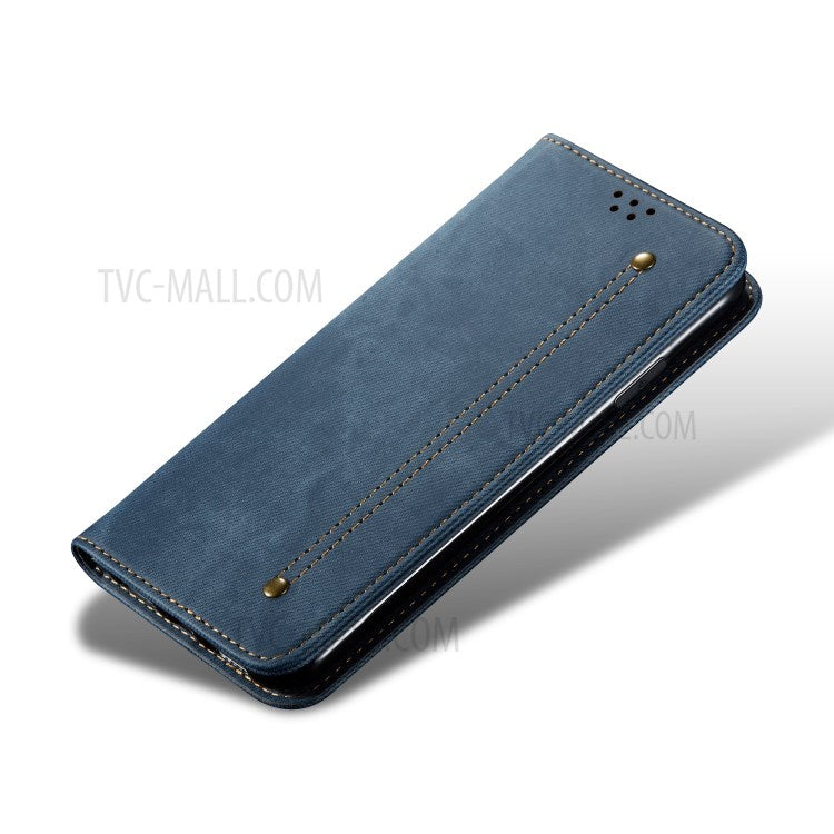 Jeans Cloth Texture Wallet Leather Mobile Phone Protective Cover for iPhone 12 Pro Max 6.7-inc