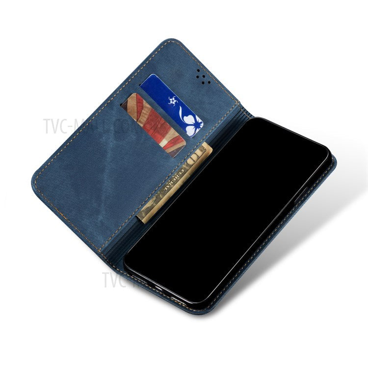 Jeans Cloth Texture Wallet Leather Mobile Phone Protective Cover for iPhone 12 Pro Max 6.7-inc