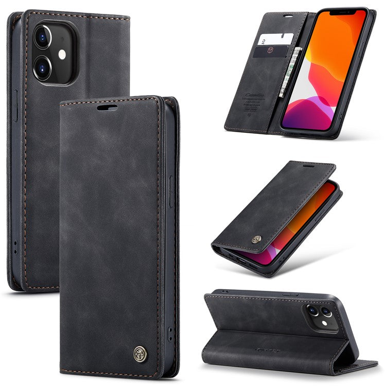 CASEME 013 Series Wallet Stand Auto-absorbed Leather Cover for iPhone 12 min