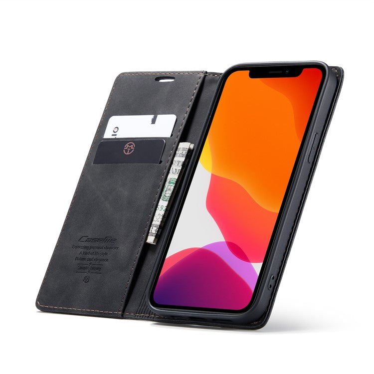 CASEME 013 Series Wallet Stand Auto-absorbed Leather Cover for iPhone 12 min