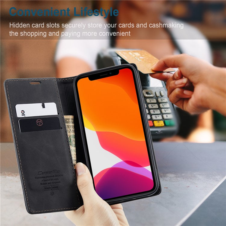 CASEME 013 Series Wallet Stand Auto-absorbed Leather Cover for iPhone 12 min
