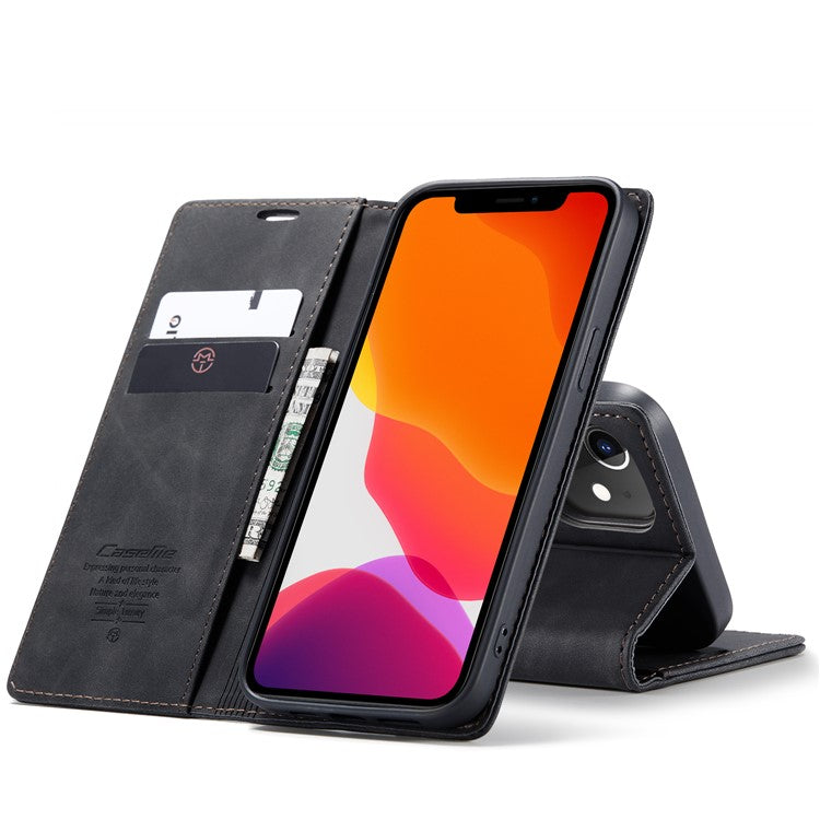 CASEME 013 Series Wallet Stand Auto-absorbed Leather Cover for iPhone 12 min