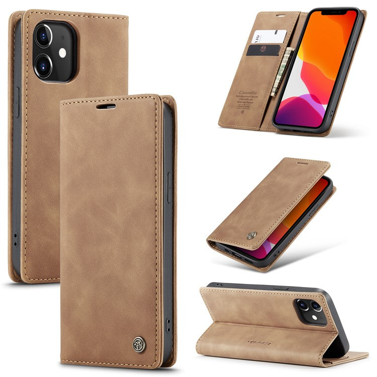 CASEME 013 Series Wallet Stand Auto-absorbed Leather Cover for iPhone 12 min