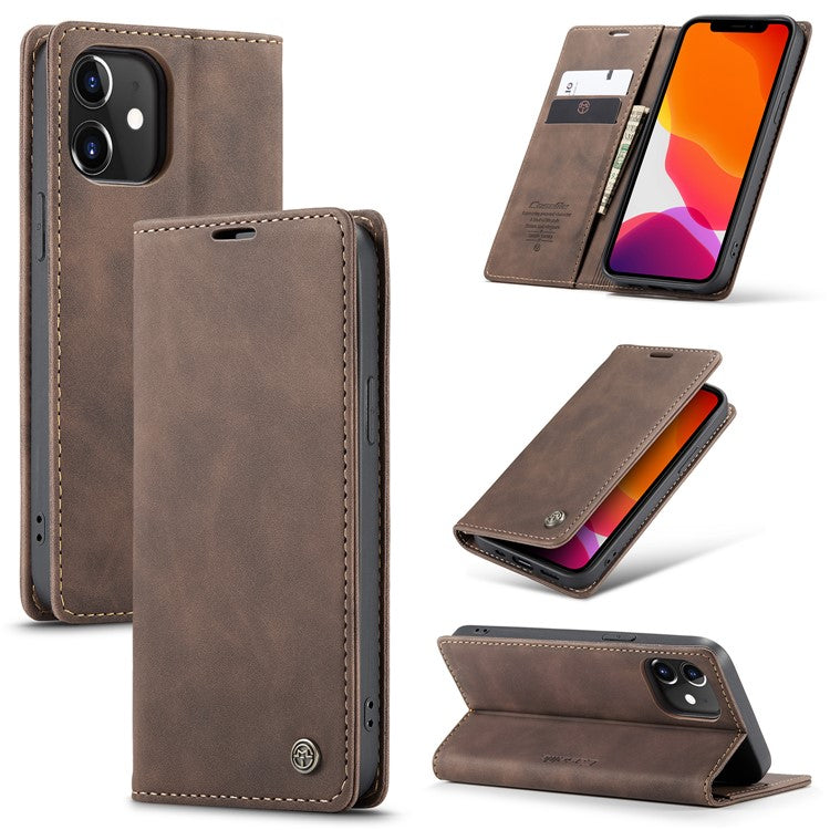 CASEME 013 Series Wallet Stand Auto-absorbed Leather Cover for iPhone 12 min