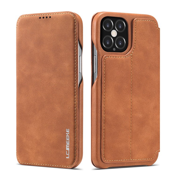 LC.IMEEKE Retro Style Protector Leather Phone Case with Card Holder for iPhone 12 Pro/1
