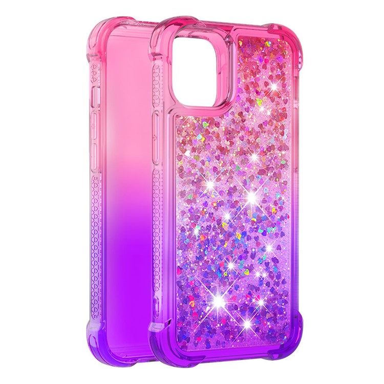 Shockproof Gradient Glitter Powder Quicksand TPU Back Shell for iPhone 12 Pro Max 6.7 inc