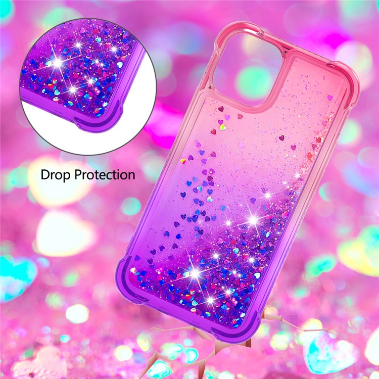 Shockproof Gradient Glitter Powder Quicksand TPU Back Shell for iPhone 12 Pro Max 6.7 inc